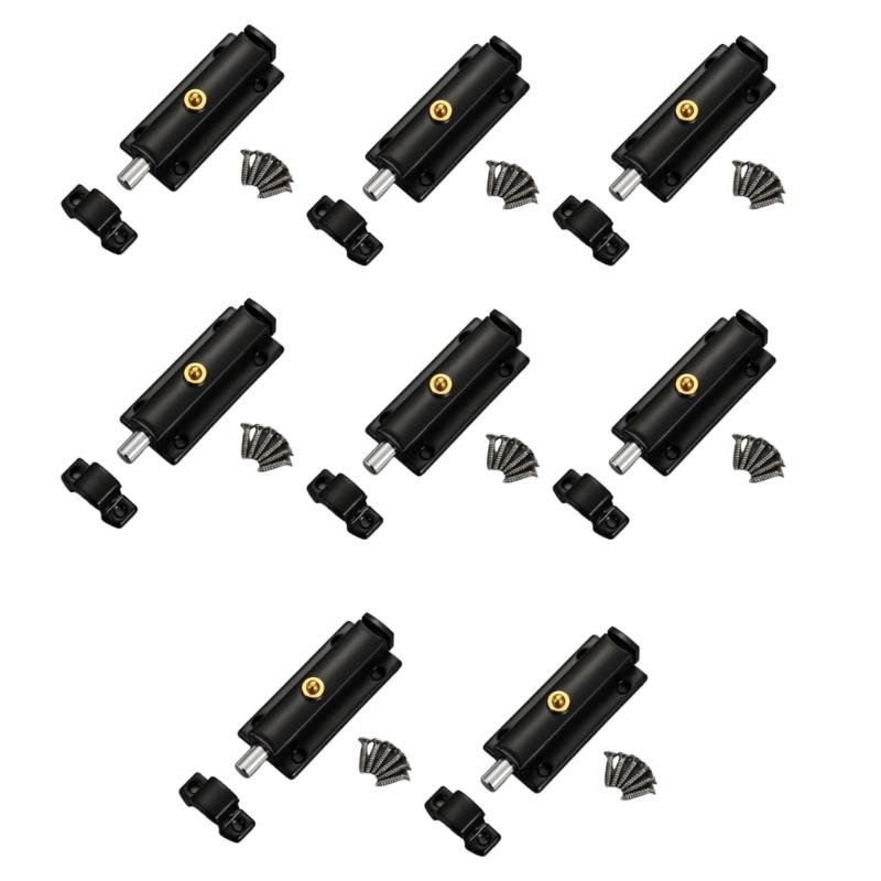 8Pcs Stainless Steel Automatic Spring Door Latches Bolt Antitheft Security Button Lock Door Hardware Easy to Install