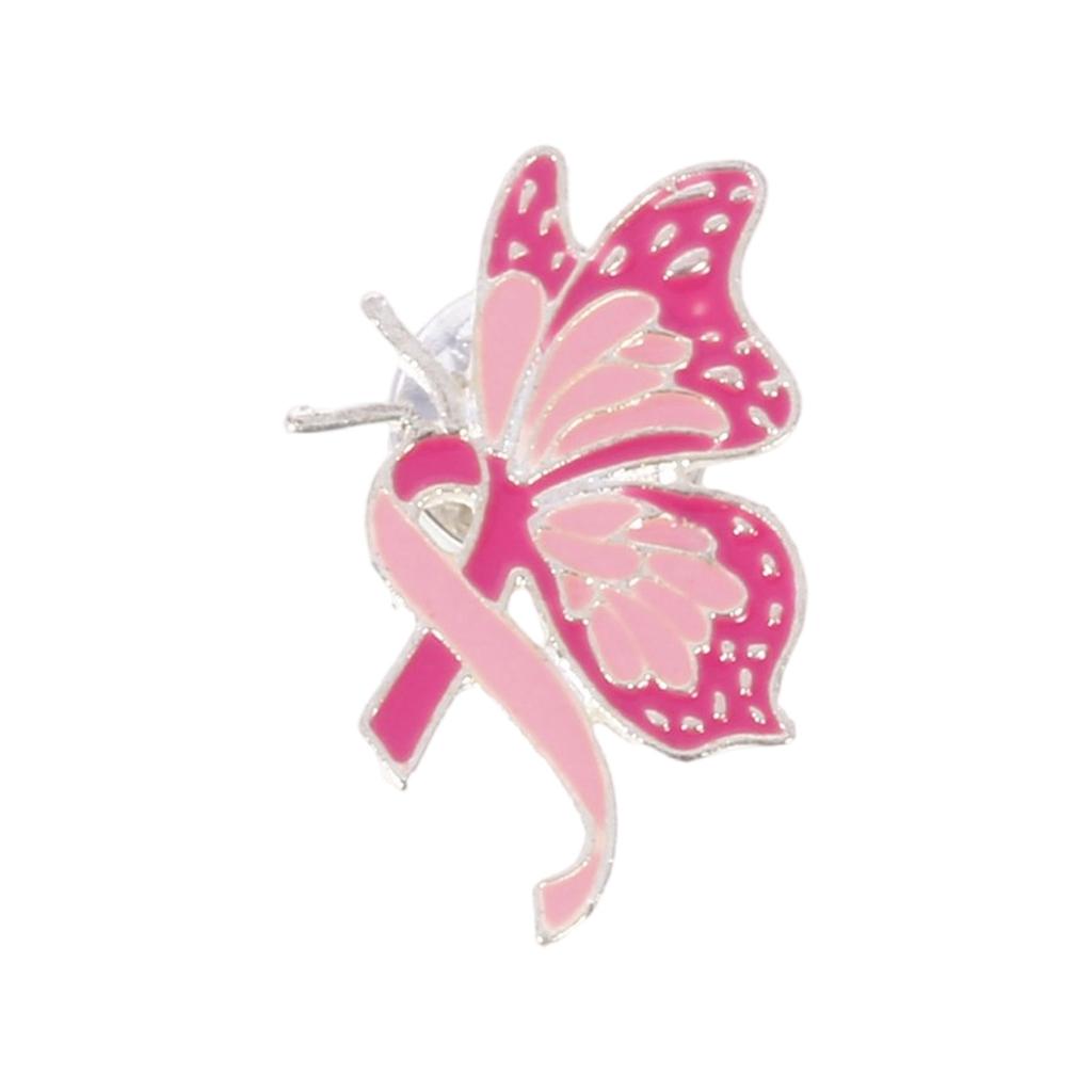 Elegant Breast Cancers Awareness Ribbon Brooch Sweater Lapel Pin for Women and Girls Clothes Decoration Accessories