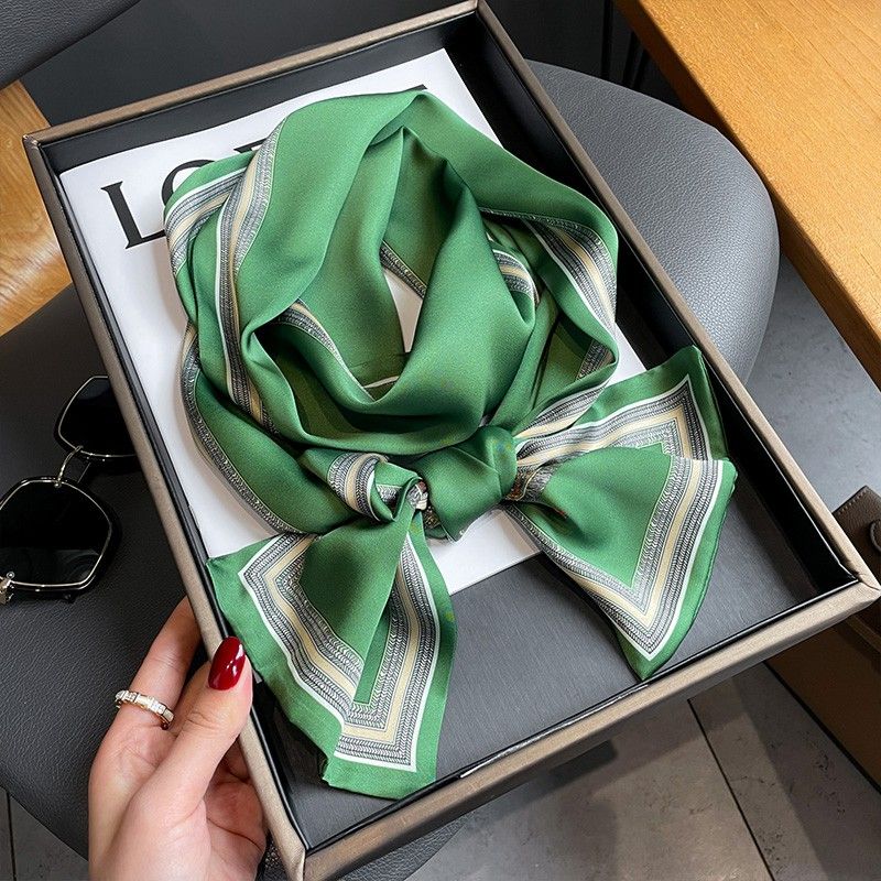 Retro Orange Schal Langer Streifen Damen Vielseitiger Professioneller Anzug Hemd Dekoration Halsschutz Schal Band