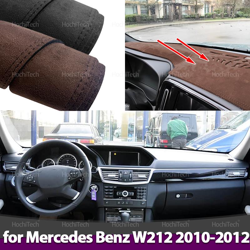 Car-styling Suede Leather Black/Brown Dashmat Dashboard Cover Pad Dash Mat Carpet for Mercedes Benz E-Class W212 2010-2012