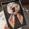 Blue Cherry Blossom Chessboard Mulberry Silk Scarf Female Simulation Silk Scarf Decorative Scarf Mom Shawl 70Cm Square Scarf