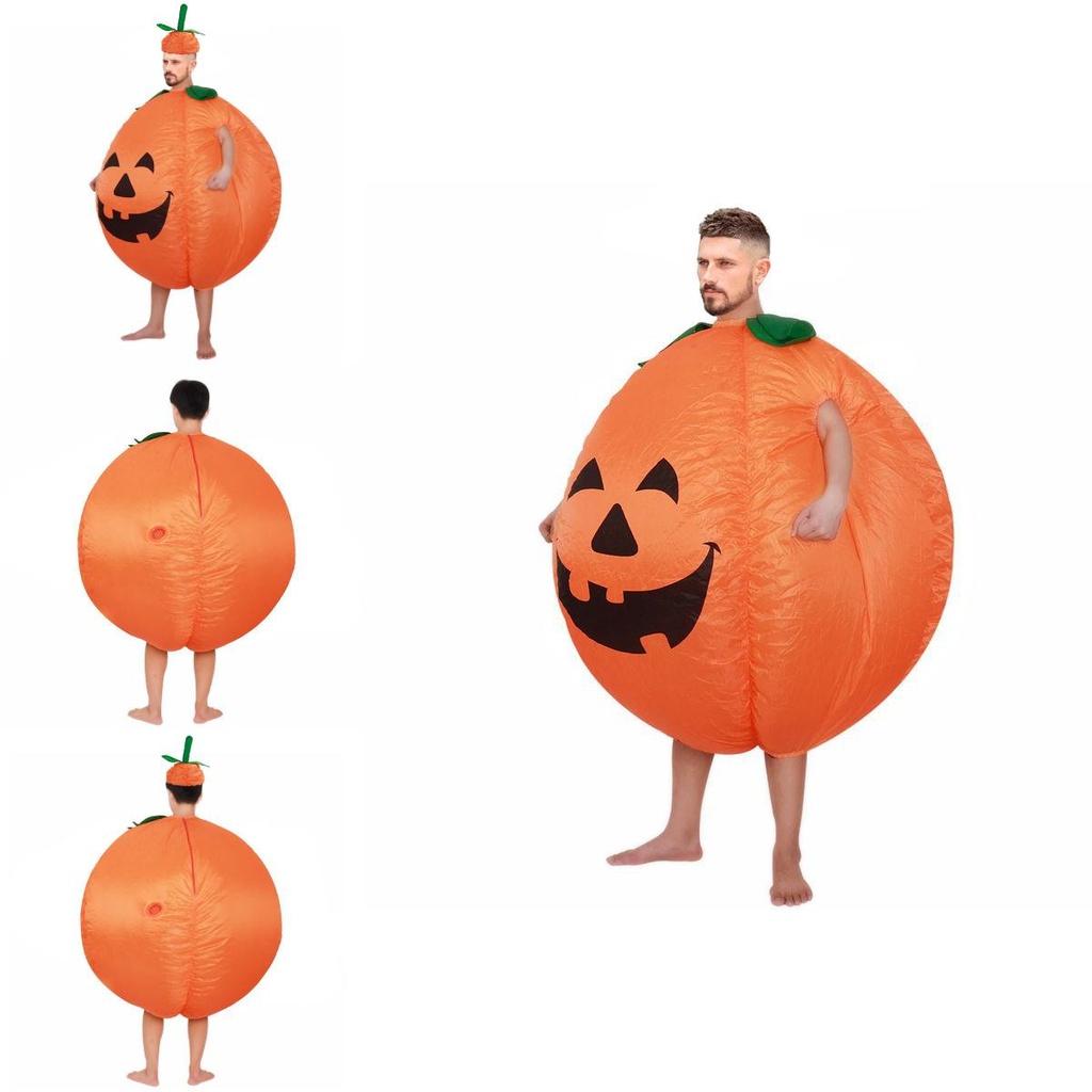 Pumpkin Halloween Costume Inflatable Suit With Cartoon Doll For Walking