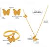 Schmetterling Anhänger Halsketten Ohrstecker Armband für Damen Edelstahl Nicht Verblassend Exquisiter Schmuck Geburtstagsgeschenk