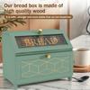 Wooden Bread Bin with Wavy Acrylic Glass Multi-Purpose Double-Layer Large Capacity Storage Container for Homemade Bread Toast