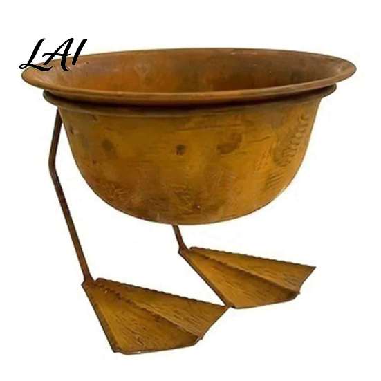 Outdoor Plant Container Metal Bird Foot Planter Bowl Vintage Chicken Duck Paw Base Small Succulents Modern Stand Pot Rustproof Flowerpot for