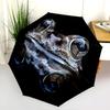 Frog pattern, automatic folding umbrella, portable and foldable design, 8 ribs, a Christmas or birthday gift.