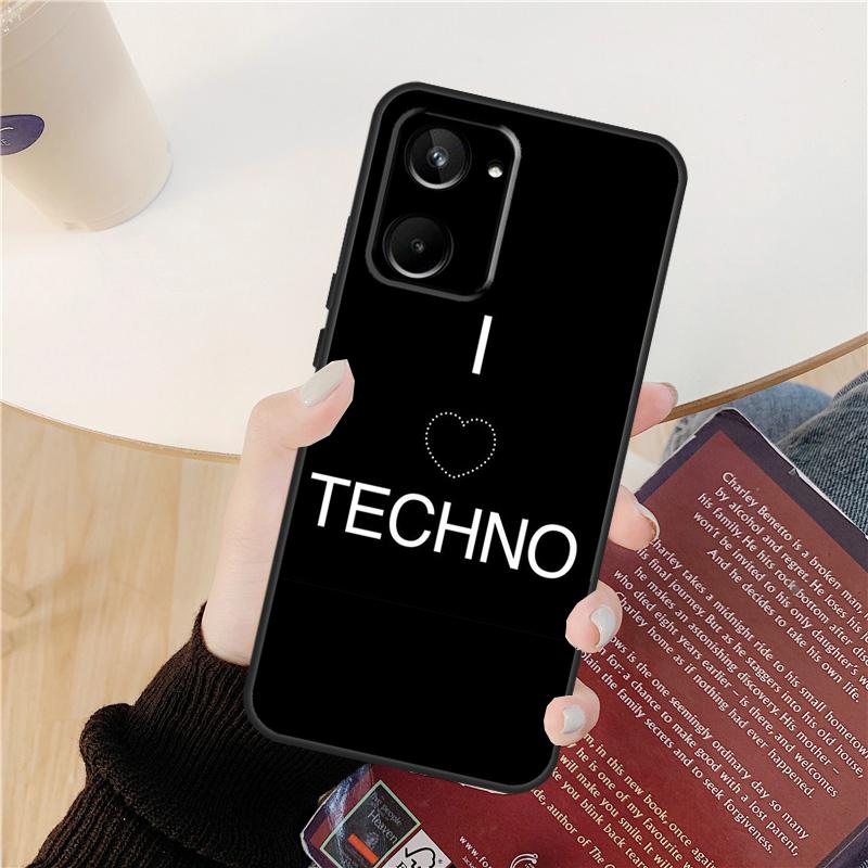 Techno Music Case For Realme C61 C67 C53 C55 C75 C51 C21Y C25S GT 6 6T 5 GT7 Pro 10 11 12 13 14 Pro Plus