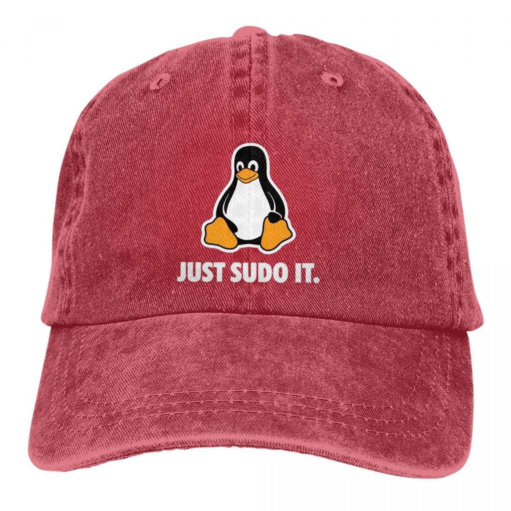 Sadece Sudo It beyzbol şapkası Unisex Şapka Kadın Vizör Koruma Snapback Linux İşletim Sistemi Tux Penguen Kapaklar