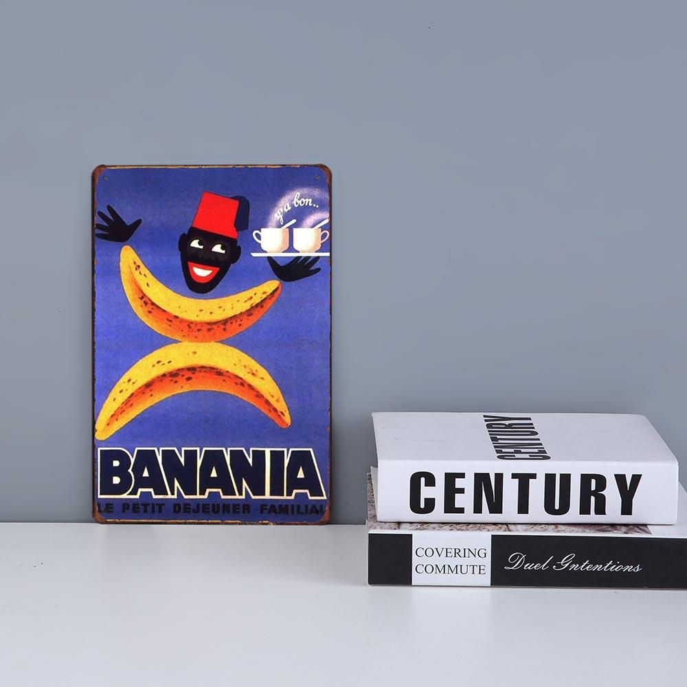 BANANIA Metal Signs Funny Tin Painting Plaque Vintage Decorative For Bar Pub Club Cafe Poster Wall Stickers Home Decor 20x30cm
