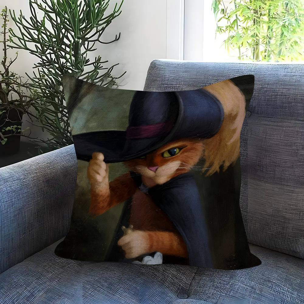 Movie P-Puss Anime In B-Boots Cushion Cover Pillow Cover Decor Pillowcase Printed Cushion Case For Couch