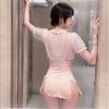 Sex lingerie pink cute nurse uniform hip wrap sexy os cosplay pure desire free suit