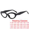 Luxury Designer Black Oval Women's Presbyopic Glasses Personalized Trendy Small Frame Eyeglasses Punk Cat Eye Reading Glasses