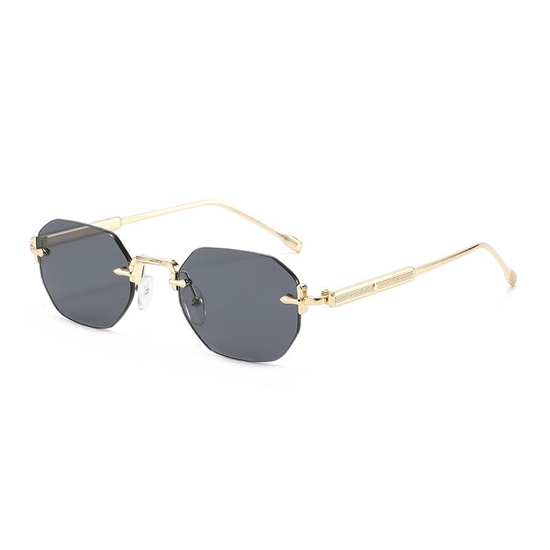 Sleek Rimless Cut-Edge Sunglasses - Stylish Women's Street Style & Sun Protection