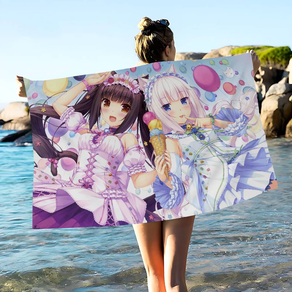 Anime Nekoparas Big Microfiber Beach Towels Quick Dry Towel Sand Beach Towels Pool Towel For Travel Swim Pool Yoga
