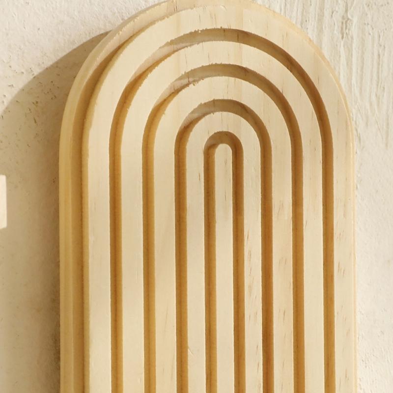 Elegant Wooden Arched Floating Shelf Decorative Rainbow Arch Books Storage Display Rack Bedroom Wall Decoration