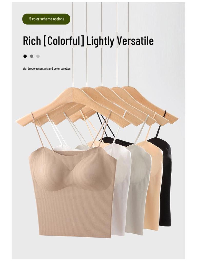 Geripptes Damen-Camisole mit Brustpolstern - Sommer-Weste BH & Oberbekleidungstop