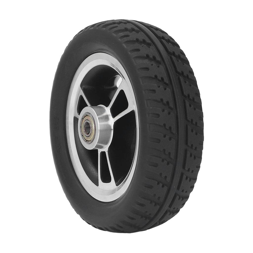 6 Zoll Rollstuhlrad Licht Robuste Aluminiumlegierungsnabe Leise Rutschfest Sicher PU Vollrad