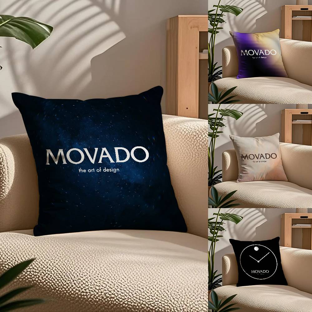 Brand M-movado-S Pillow Case Comfort Sofa Bed Silky elegant Invisible zipper Custom Decorative cushion cover