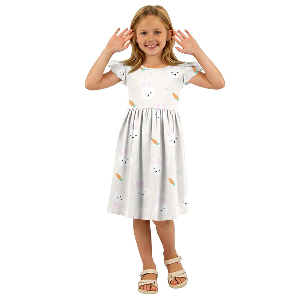 Vestido Infantil Casual de Moda com Manga Morcego