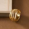 Retro Luxury Multi-layer Twisted Zircon inlay stone Ring Copper Material Women Jewelry Ring For Banquet Matching