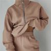 Women  Autumn Winter Sports Warm Suit Casual Zipper Sweatshirts And Trouser Tracksuits