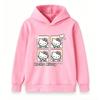Cute Cartoon Cat Print Kids Hooded Sweatshirt, Unisex Boys Girls Long Sleeve Casual Pullover Top, Soft Cozy Warm Loose Fit Children Daily Wear for