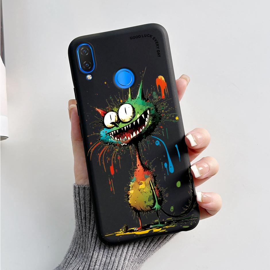 Cute Rabbit Photograph Phone Case For Honor 10 Lite Liquid Silicone Cover Shell For Huawei P smart 2019 Graffiti Bumper