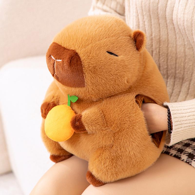 1Pc 33CM Lovely Capybara Plush Backpack Kawaii Animal Capybara Hand Warmer Pillow Stuffed Soft for Valentine Gift