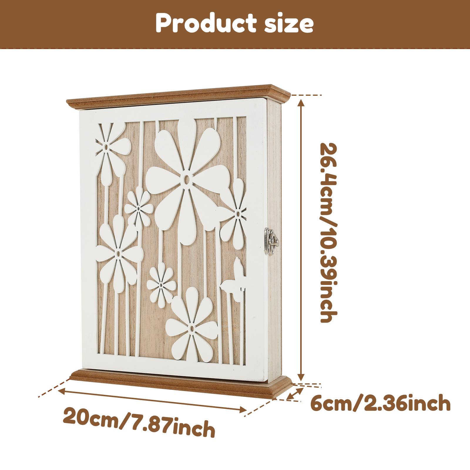 

Wooden Key Holder Wall Mount with 6 Key Hooks Key Hanger Key Box Key Organizer for Entryway Hallway Office Home Decor Home 20x6x26.4cm