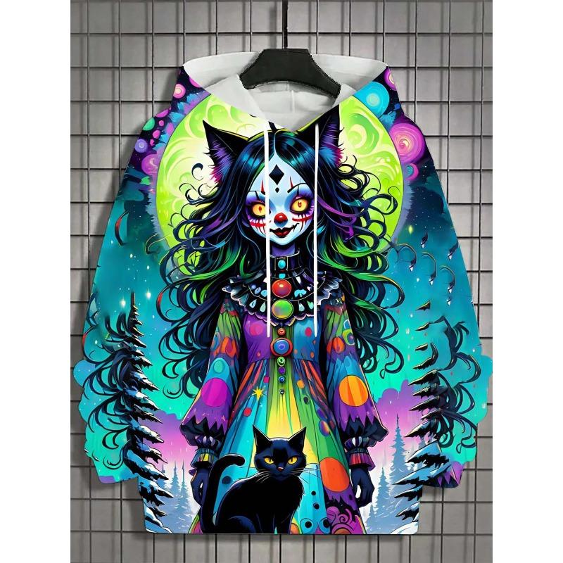 All Saints' Day Fashion Women's Hoodie For Girls Autumn Long Sleeve Casual Sexy Girls Clothes Horror Undead Skull Pattern Tops