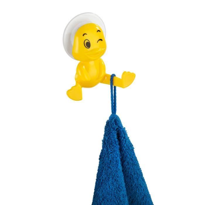 Crochet à ventouse - WENKO - Canard jaune - Plastique - Salle de bain - Enfants