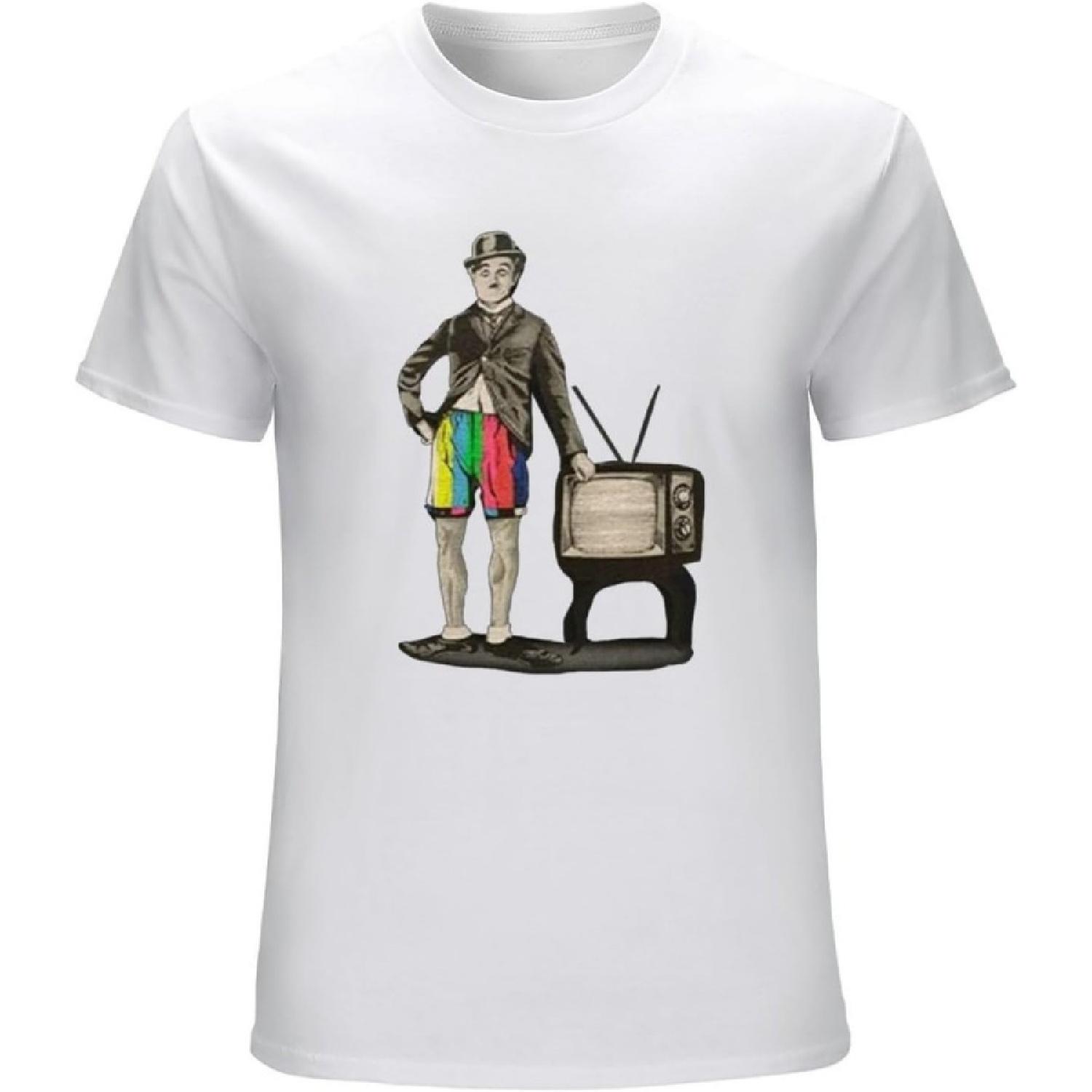 AOXINDA Charlie Chaplin T-Shirt T-Shirt White S