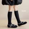 4-8J Süße Rüschen Mädchen Lange Socken Einfarbige Gestrickte Kniestrümpfe Frühling Herbst Kinder Baumwollsocken