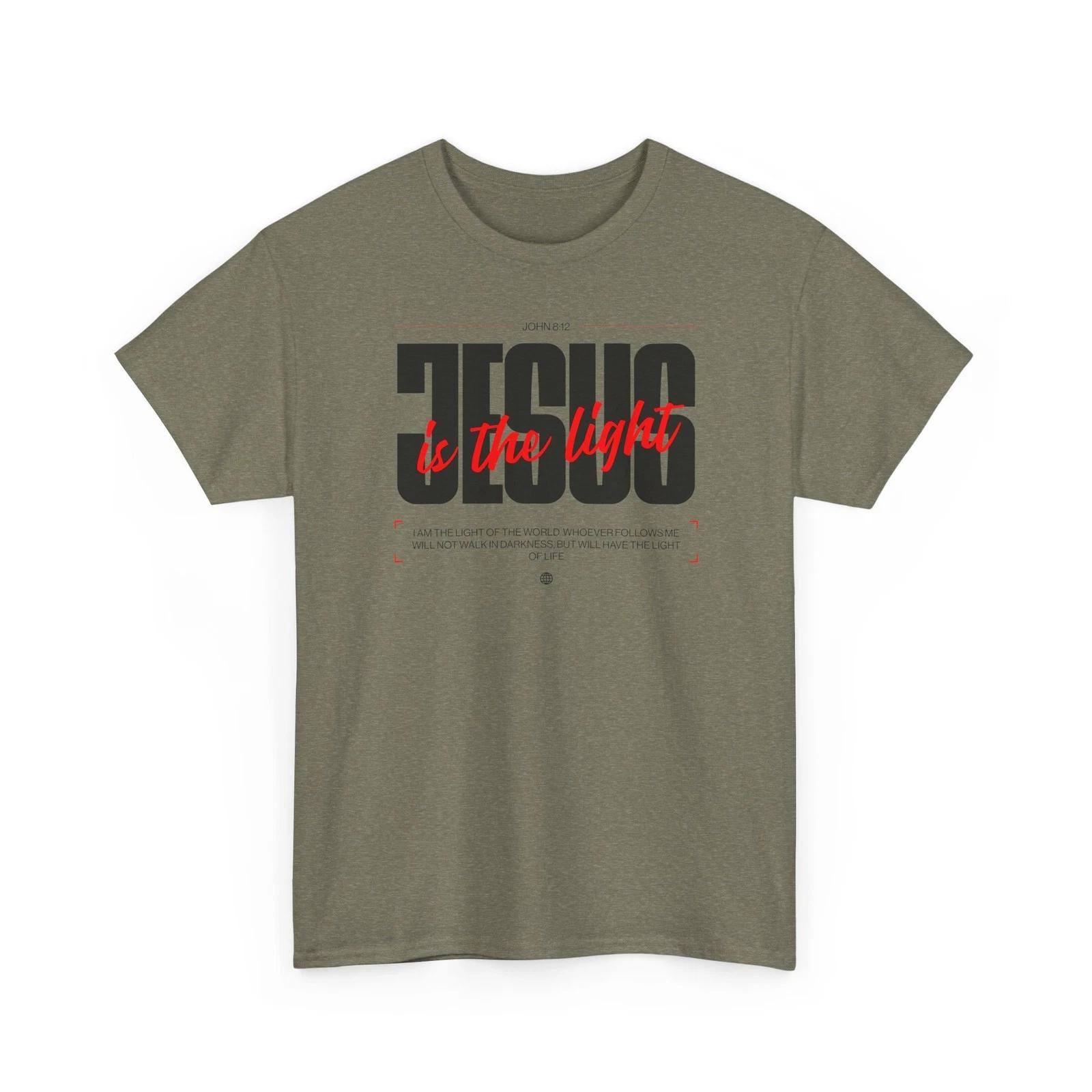 Jesus Is The Light Christian Bible Verse T-Shirt - John 8:12 XL