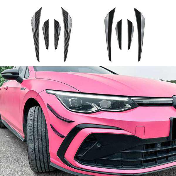 4-Piece Front Bumper Side Splitters for Volkswagen Golf MK8