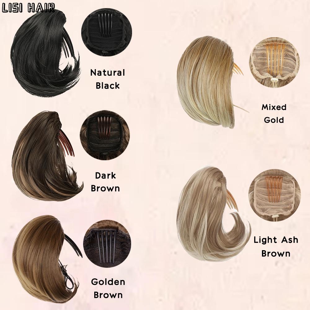 MISS WIG Synthetic Short Ponytail Bun Hair With Comb Clip Bun Updo Drawstring Bun Hair For Women Daily Wear