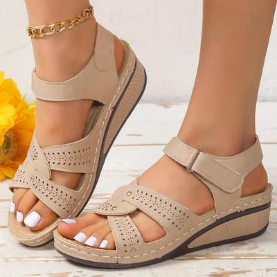 New Arrival Roman Style Women's Sandals: Plus Size Casual Sandals with Wedge Heel for 2025 Summer