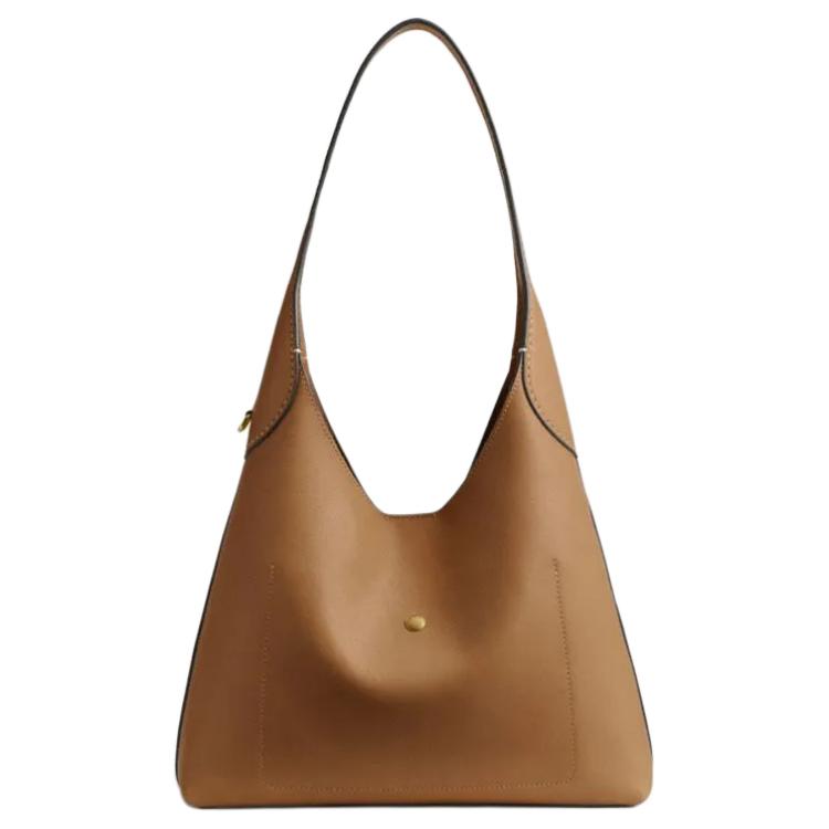 Coach Brooklyn 28 Logo Magnetic Closure Leather Crossbody Bag Medium Women Bags Honey-Brown CU068-B4T7J