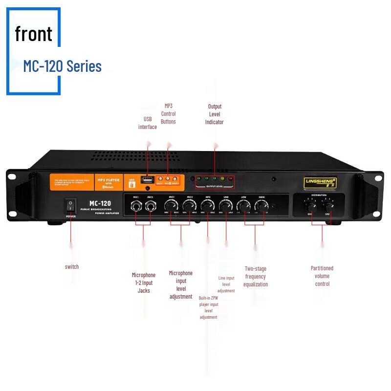 LINGSHENG Bluetooth PA System Power Amplifier CN Plug (adapter Included)