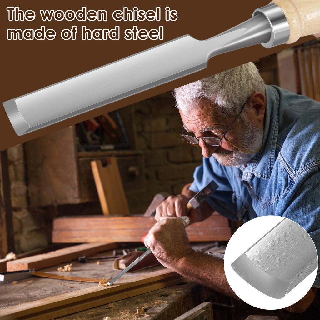 4Pcs Wood Chisel Tool Sets Woodworking Carving Chisel Kit with Premium Wooden Case for Carpenter Woodcut Carving Knife