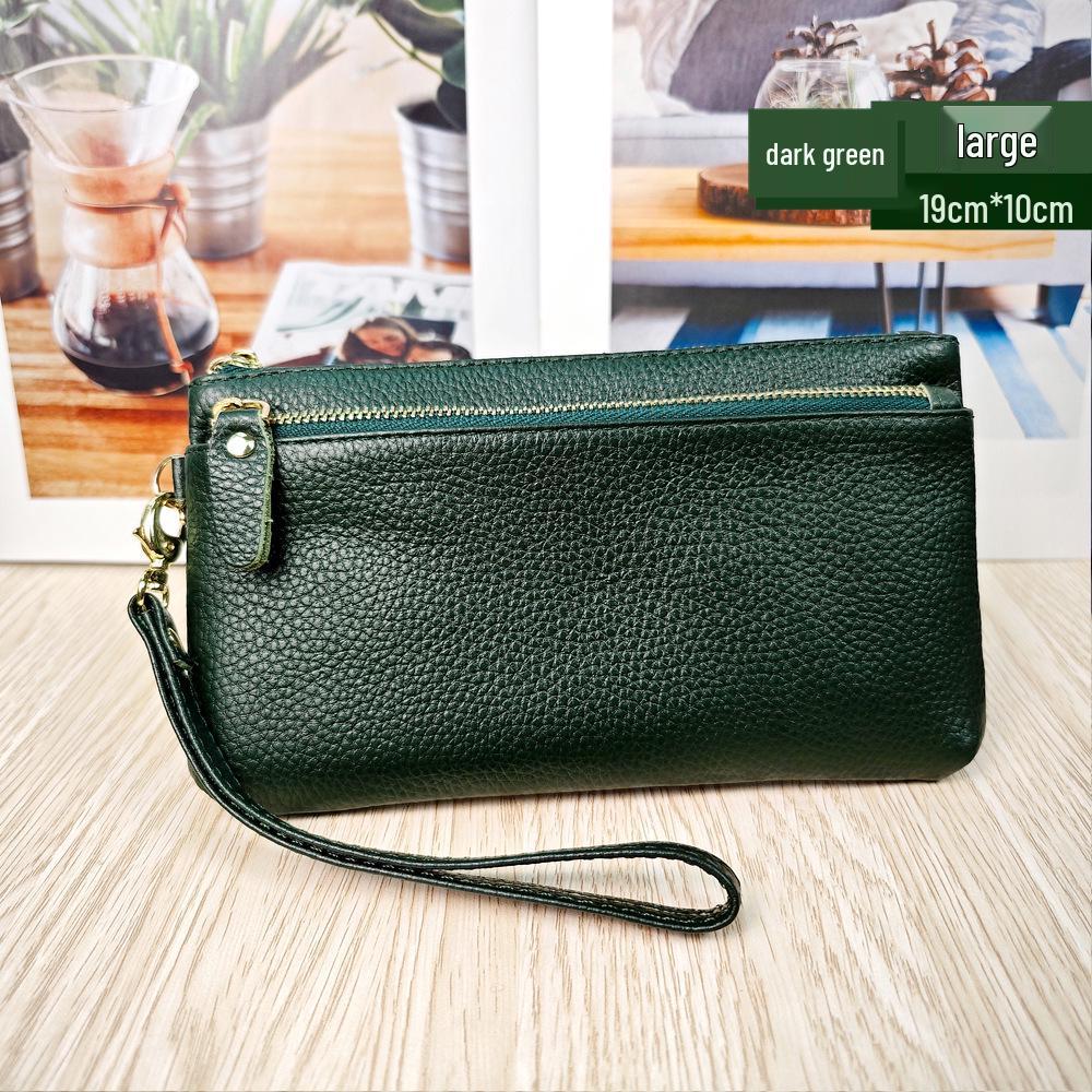 Korean Style Genuine Leather Multi-Functional Women's Wristlet Clutch Wallet