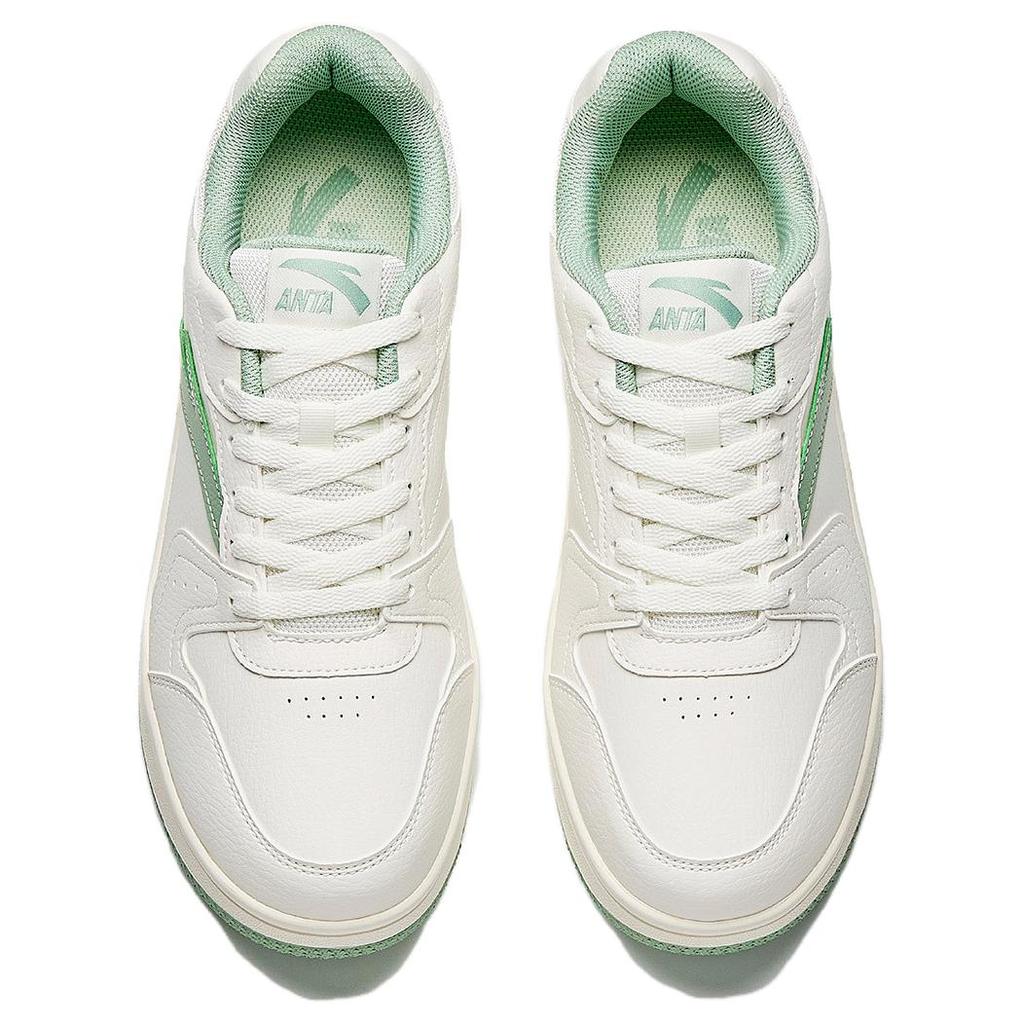 Anta Life Collection Non Slip Lightweight Low Top Skateboard Shoes Men's White Green 112518022R-1