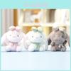 Plush Rabbit Keychain With Checkered Bowknots And Necklaces Decor For Girls Gift And Bag Decoration