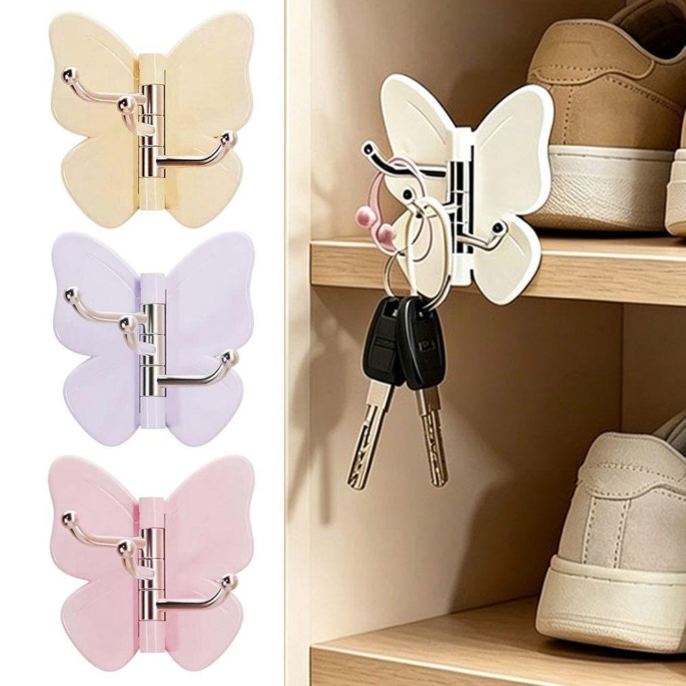 1/4PCS Plastic Butterfly Wall Hook Waterproof Adhesive Wall Hook  Kitchen Bathroom Storage