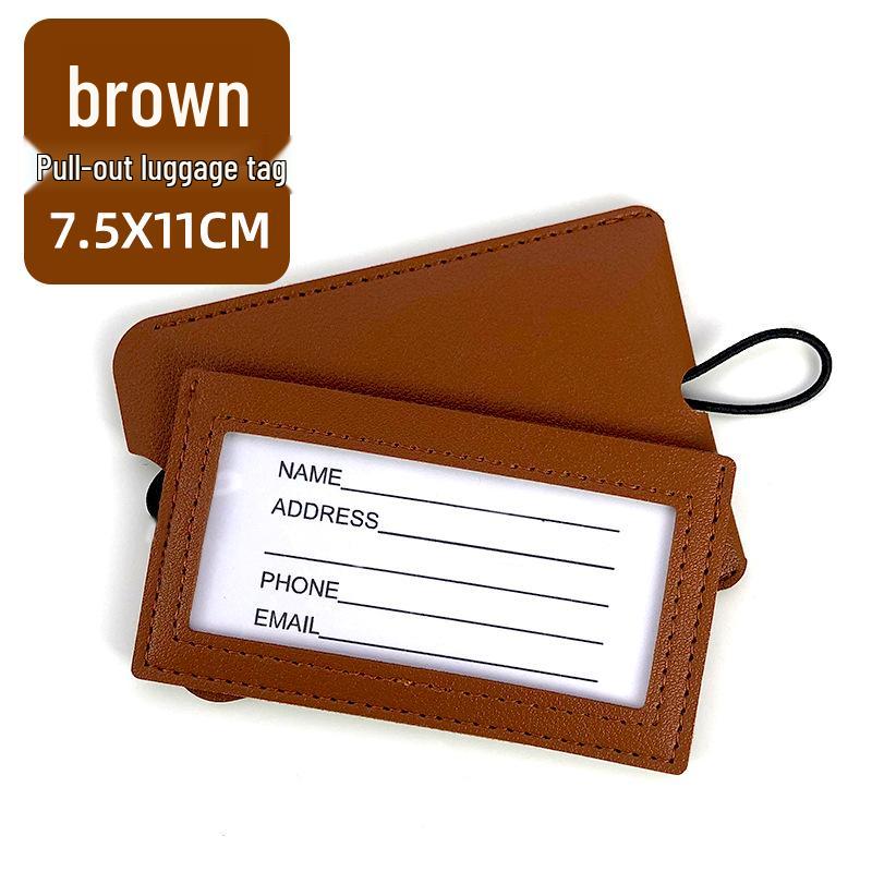 Metal Buckle Boarding Pass and PU Leather Luggage Tag with Hot Stamped Paper Card