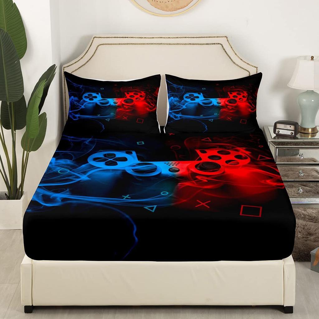 Gamepad Pattern Mattress Three-Piece Digital Printing Mattress Bedding Set Adult Children