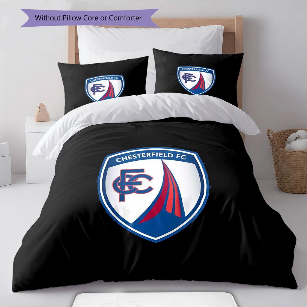 Pościel z wzorem Chesterfield F.C., Zestaw kołdry Poszewka na kołdrę Poszewka na poduszkę Domowy Prezent Urodzinowy(1 * poszwa na kołdrę + 2 * poszewki na poduszki, bez rdzenia)