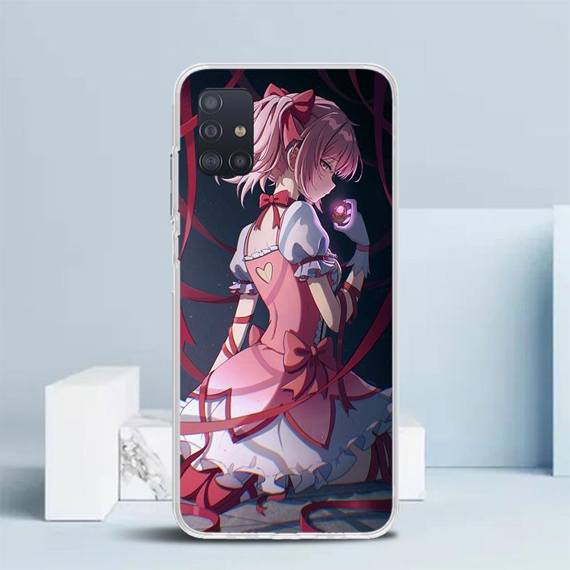Madoka Magica Anime Soft Cover for Samsung Galaxy A12 A22 A32 A52 A72 A02S Phone Case Note 20 Ultra 10 S10 Plus A51 A71 A50S A20