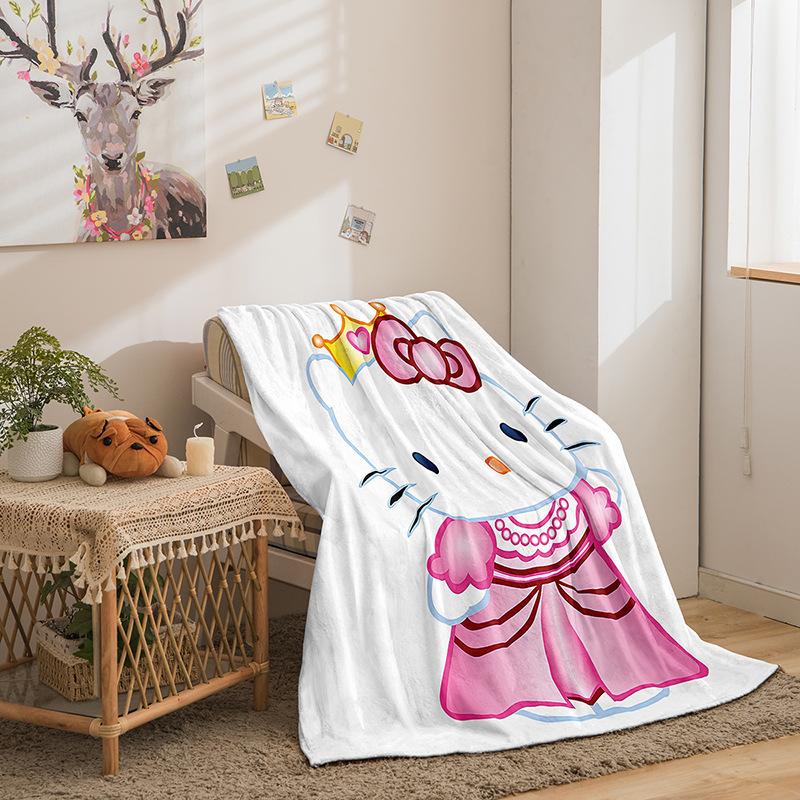 Cartoon Hello Kitty Double Sided Flannel 3D Digital Printed Blanket Blanket