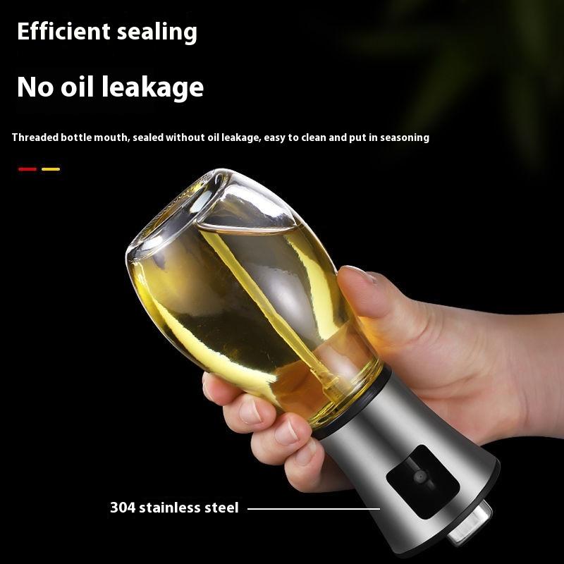 Edelstahl Grillöl Sprühflasche Sprühöl Topf Haushaltsspeiseöl Flasche Glas Kontrollöl Topf